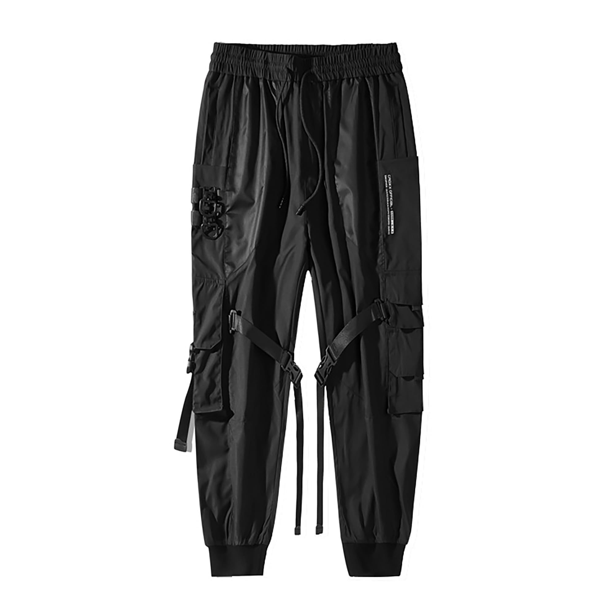 XYXIONGMAO Dunkle Herren-Cargohose, Cyberpunk-Hose, Gothic-Hose für Herren, japanische Cargohose mit Trägern, taktische Tech-Cargohose