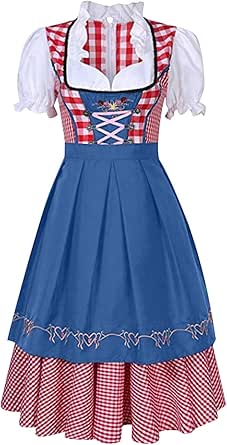 Femme Robe Dirndl De Bavière Oktoberfest Set Dirndl Blouse Et Tablier
