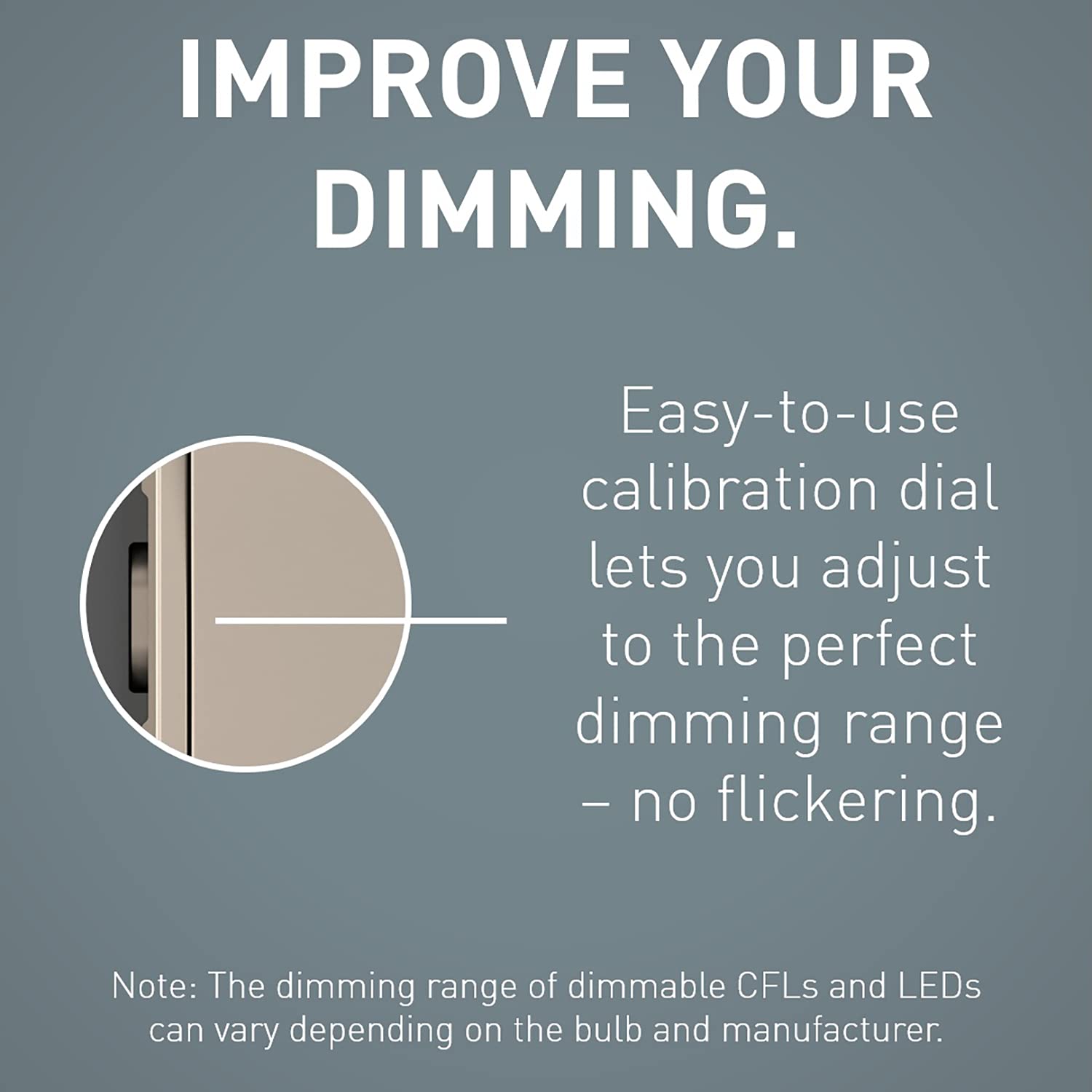 Legrand radiant RH453PWPNI 450W Preset Decorator Rocker Dimmer Light Switch with Locator Light and Screwless Wall Plate for Dimmable LED and CFL Bulbs, Single Pole/3-Way, Nickel (1 Count)