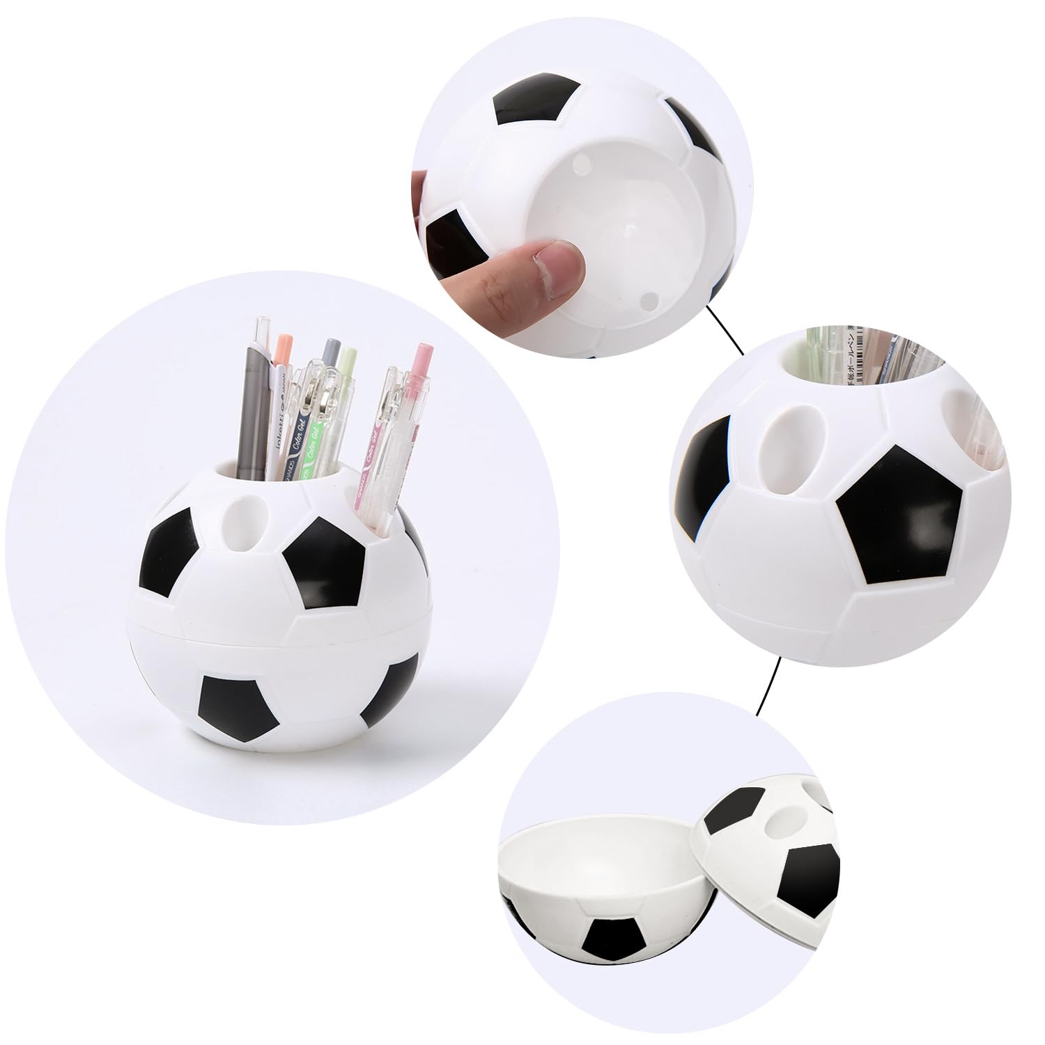 NAUZE Soccer Pen Holders Desktop Pencil Container Multifunctional Creative Soccer Style Pen Holders Kids Pencil Cup School Supplies for Your Home Office and Desk Storage - Image 3