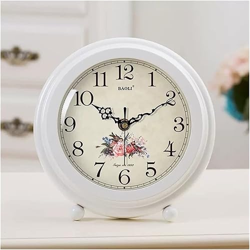 Reloj de mesa vintage de 9.44 pulgadas (9.44 pulgadas), reloj de noche simple y moderno, exquisito reloj de escritorio decorativo de madera, reloj