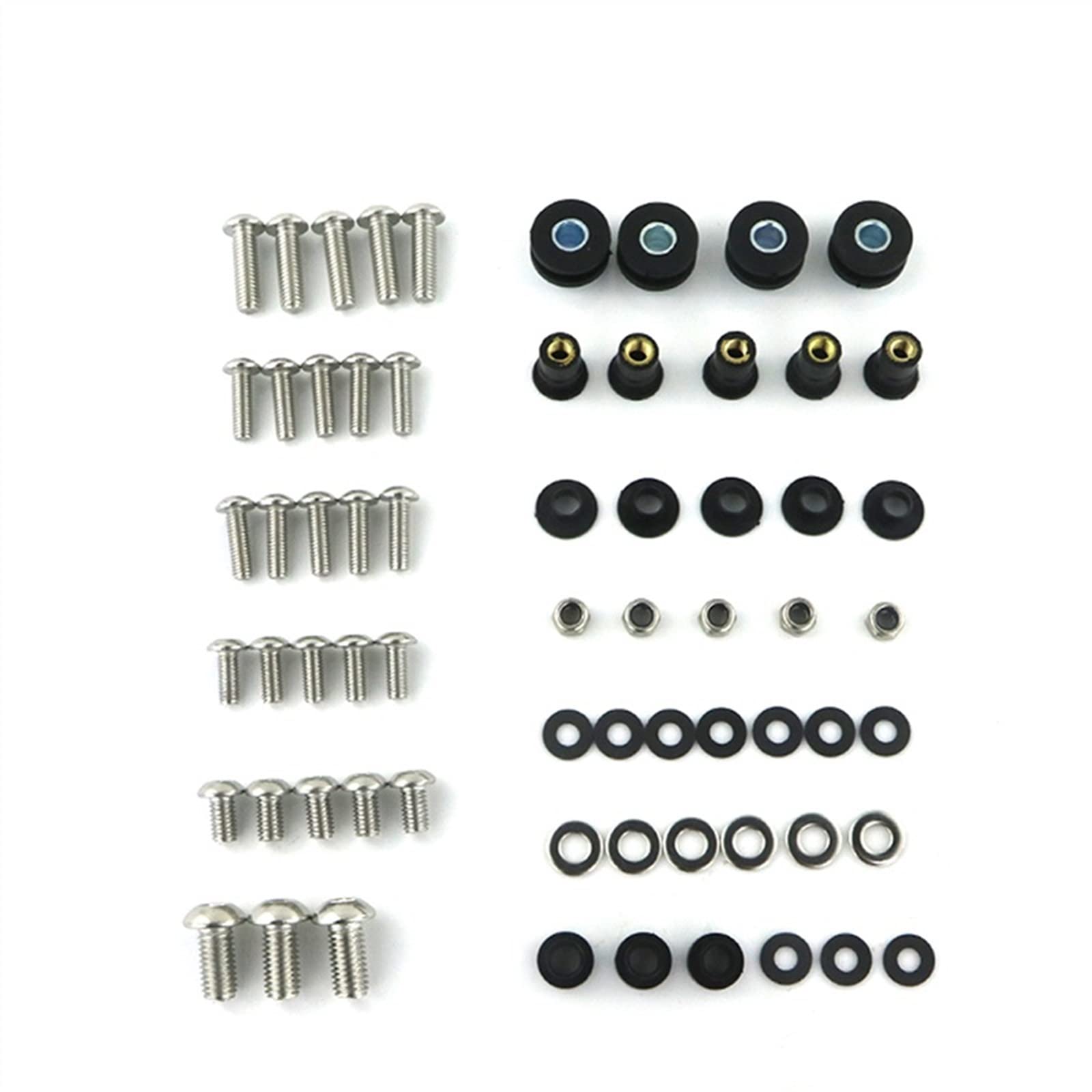 Kit 177 Boulons Et Vis De Carénage Pour Suzuki RG125, RG150, RGV250, GSX1250FA - Argent - Écrous Pare-Brise Inclus - 8