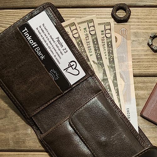 YODOCAMP Christian Bible Verses Metal Wallet Card Gift for Men Women, Psalm 23 Engraved Wallet Insert Card Gifts for Him and Her, Christmas Birthday Gifts for Christian New Believers4