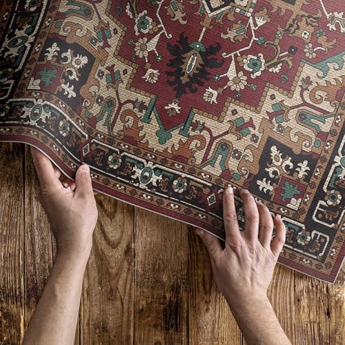 Tapis en vinyle 140x210 cm résistant décoloration PVC entretien facile