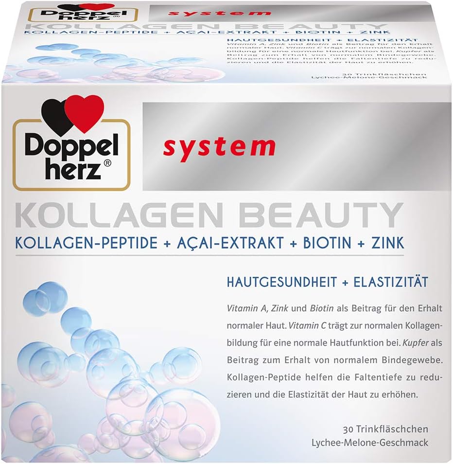 collagen beauty, 30 drinking bottles - with collagen peptides, açai extract, biotin, zinc - anti-wrinkles, skin health