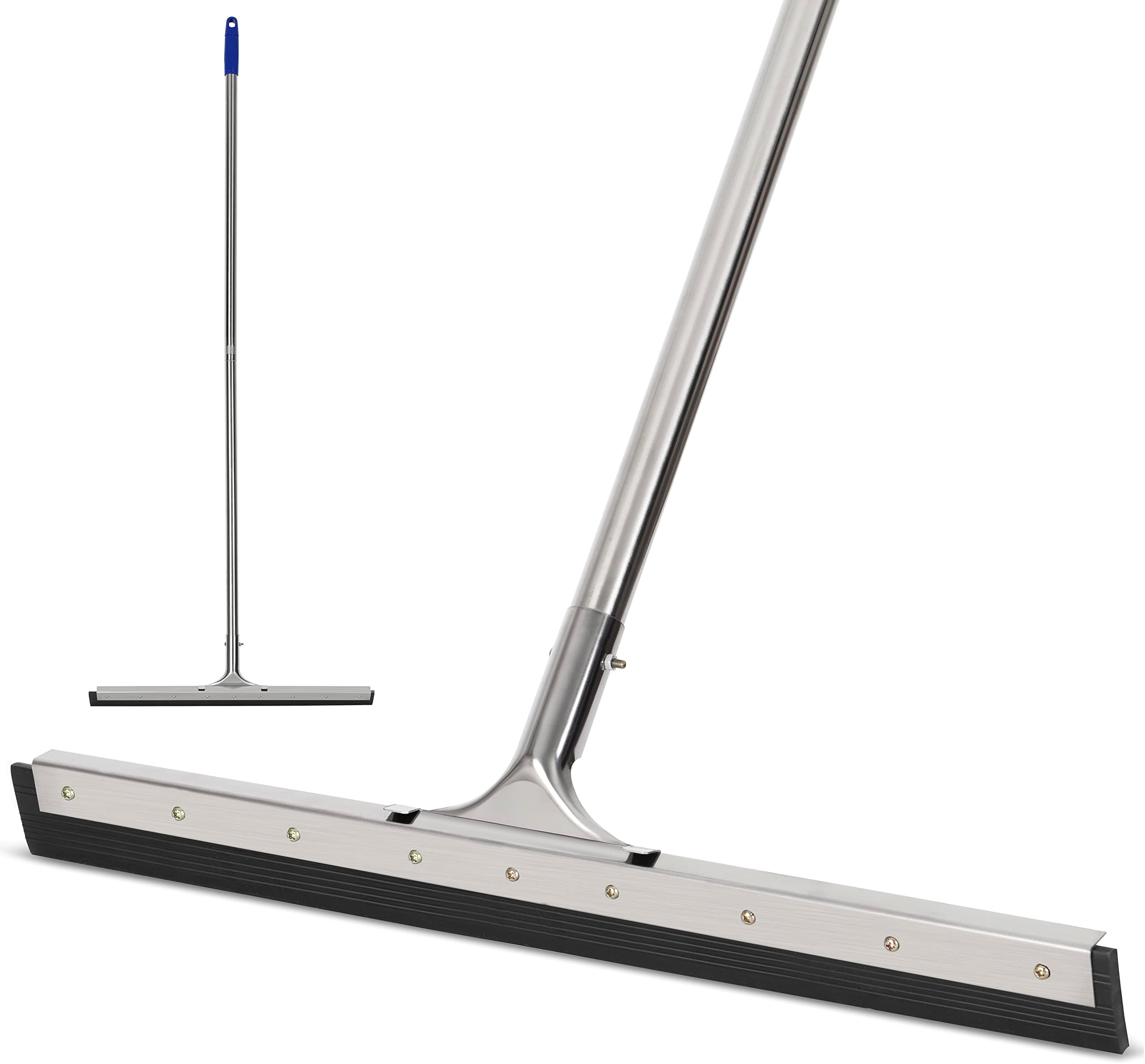 Floor Squeegee Scrubber 55inch Long Stainless Steel Handle with 22inch Wide Silicon Rubber Blade - Perfect Squeegee Broom for Floor Washing and Drying Shower Glass, Marble, Wood Surfaces
