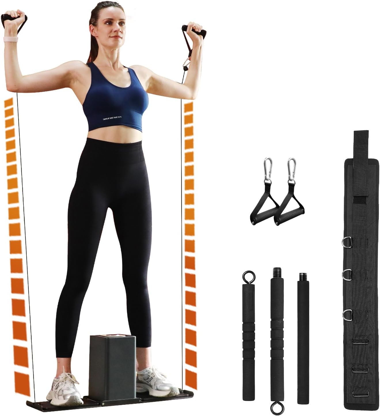 SR3 Smart Home Gym Workout Cable Machine | Multi-Level Resistance Adjustable Trainer,Foldable Portable | All in One Home & Outdoor Fitness,Full Body Strength Training Fitness Exercise Machine