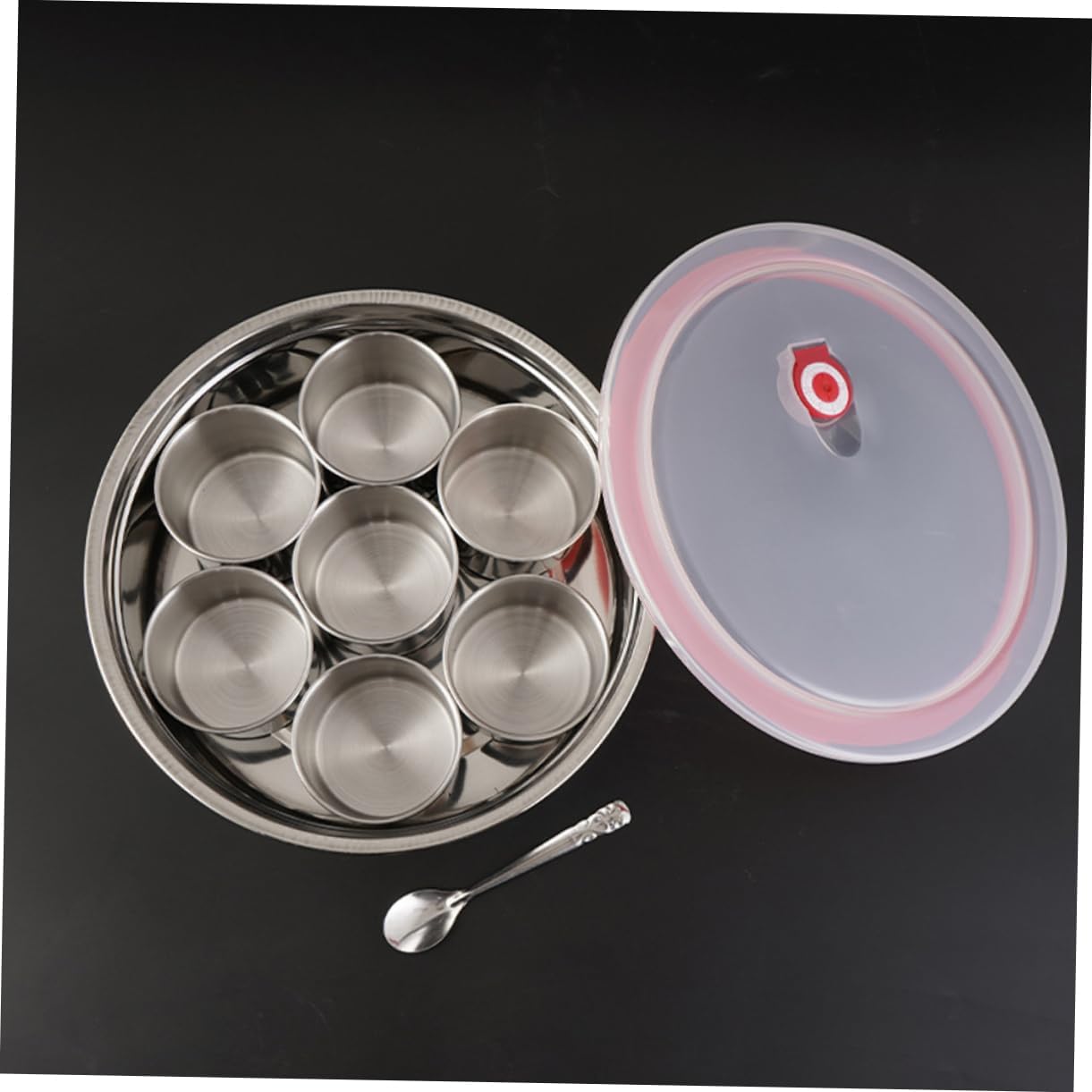 1set Stainless Steel Spice Box Multi-functional Condiment Container for Home Kitchen Easy Storage Seasoning Canister Cover for and Pepper