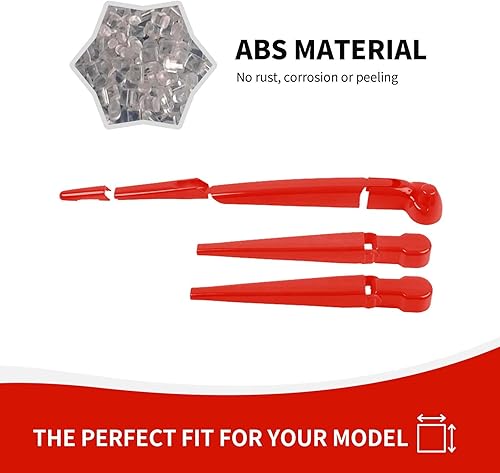 Miniatura 2 de RAZPOY JK Limpiaparabrisas frontal y trasero, 3 piezas, compatible con Jeep Wrangler JK JKU 2007-2017, rojo