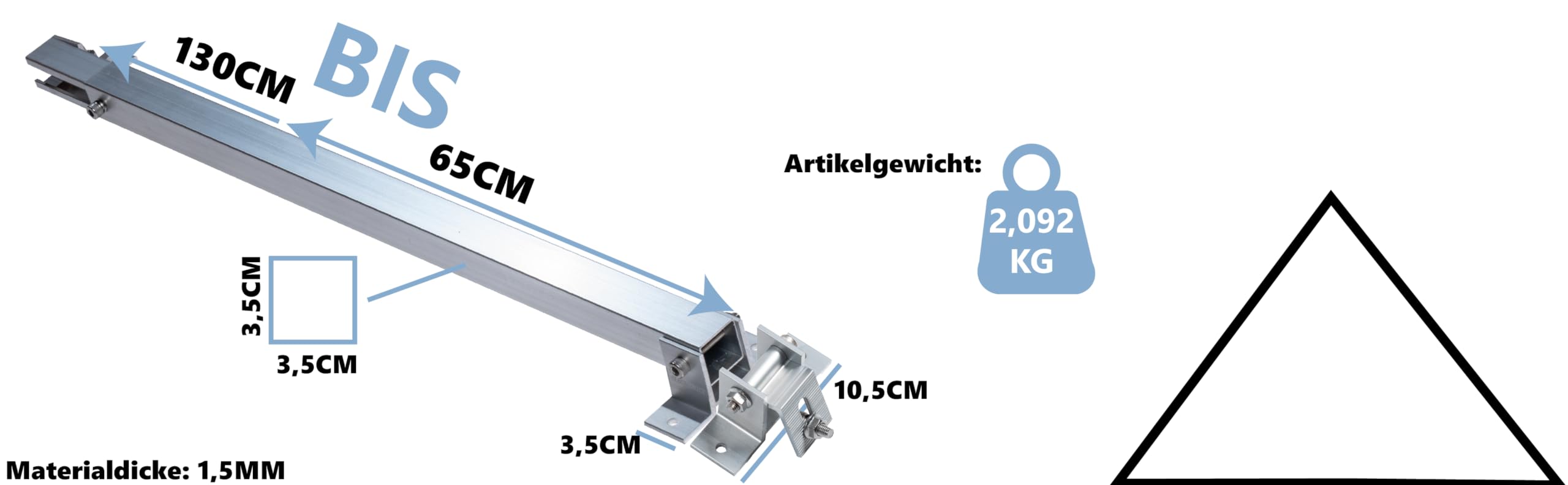 Supporto per pannello solare per centrale elettrica da balcone, argento (30-60°), 2 pannelli, supporto per pannello solare, supporto solare regolabile, telaio in alluminio per impianti fotovoltaici