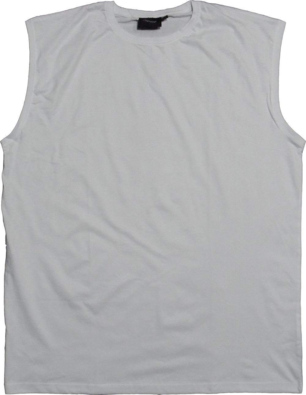 Espionage Mens Big Size Pure Cotton Muscle Vest/Sleeve Less Tee in White in 7XL