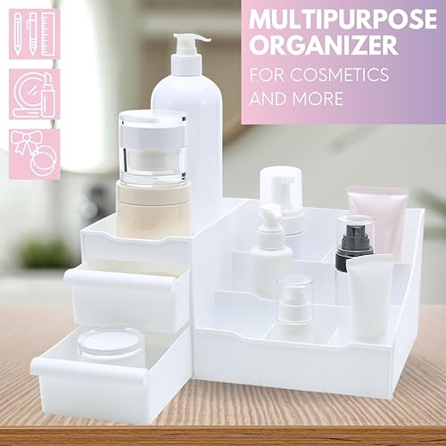 Miniatura 10 de Mantello - Organizador de almacenamiento para cosméticos, puesto en tu tocador, mostrador de baño o aparador, organiza fácilmente tus cosméticos,