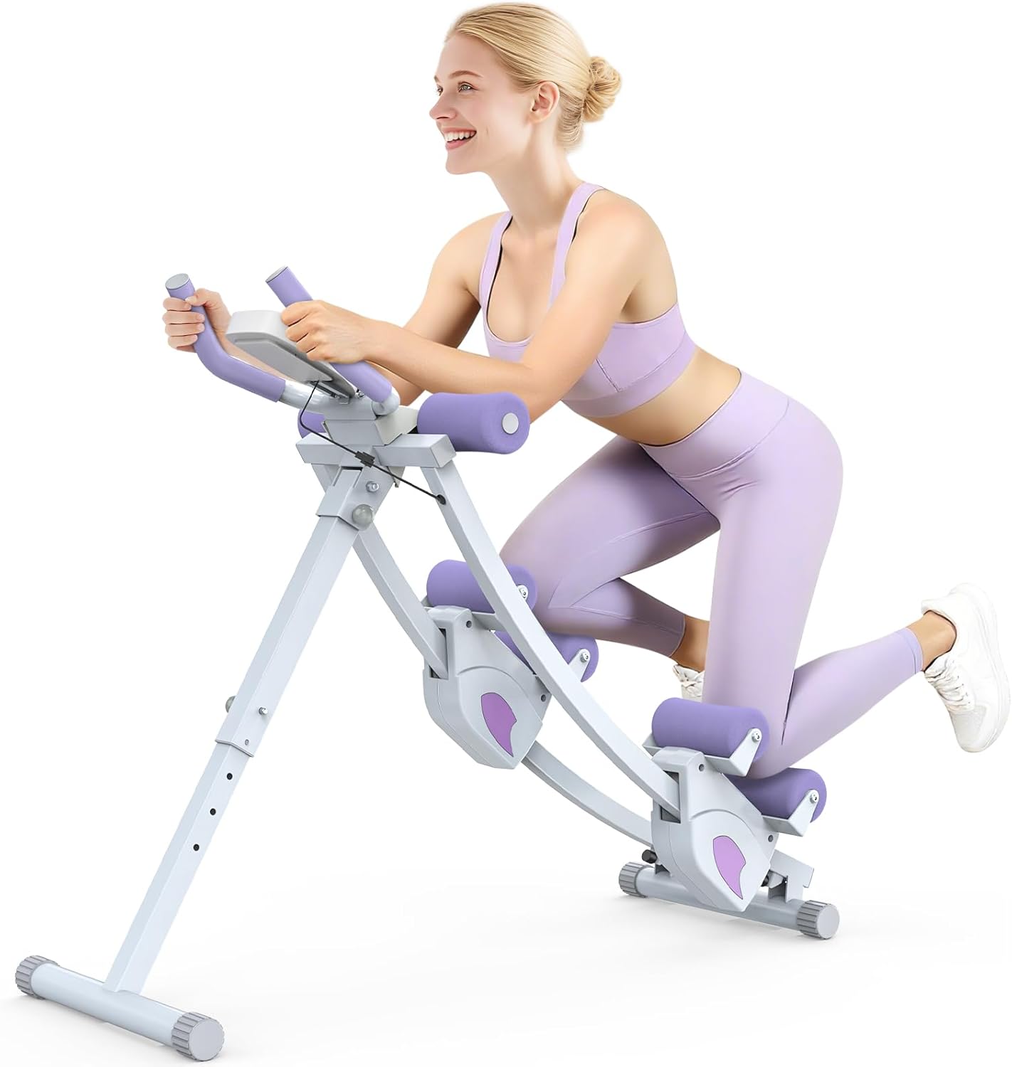 Ab Workout Equipment, Ab Machine for Women, Adjustable Core Abdominal Exercise Fitness Equipment, Foldable Waist Trainer Ab Crunch Home Gym Systems for Beginners