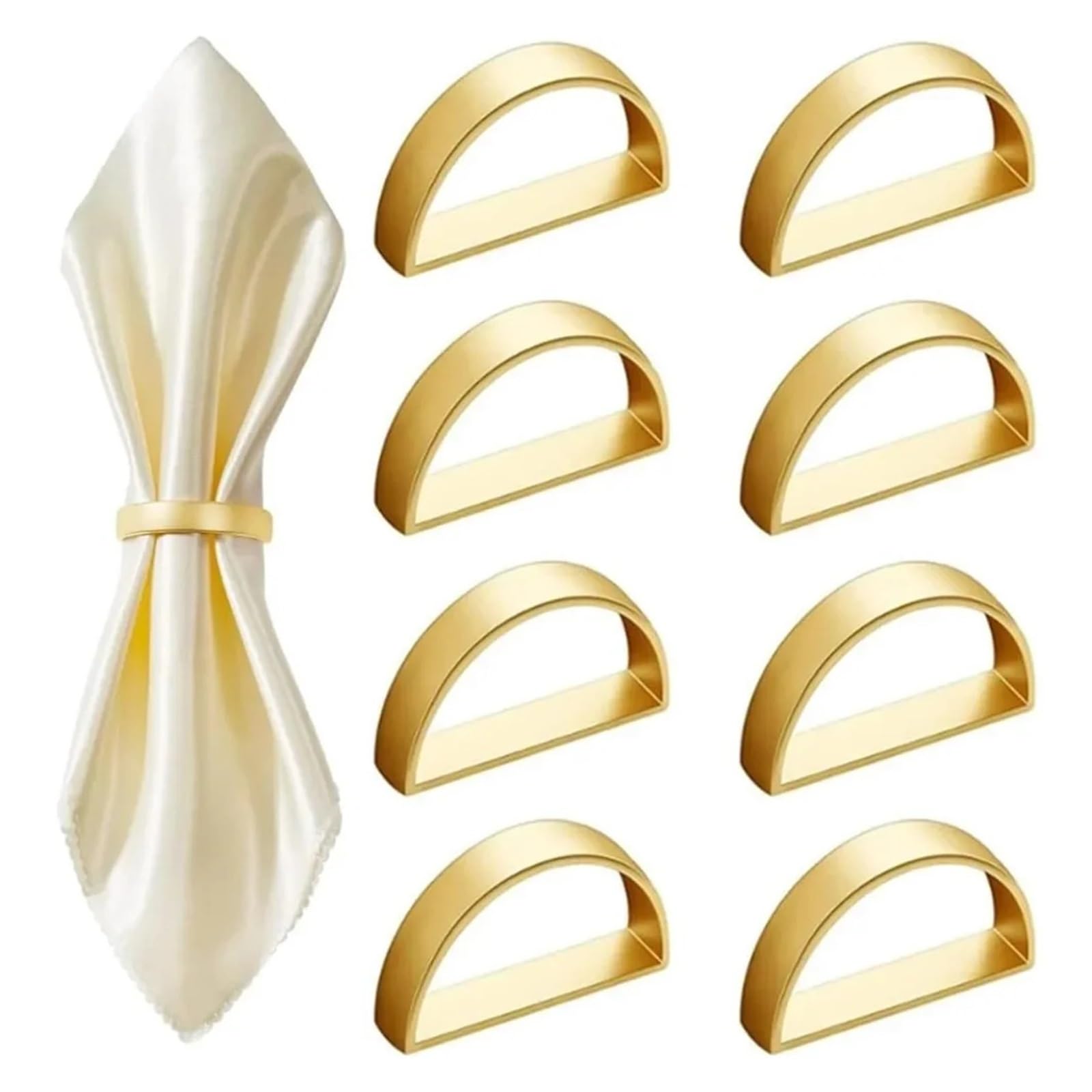 Ronds de Serviette décoratifs, Ronds de Serviette 40 pièces dorés 1,37x0,98 Pouces