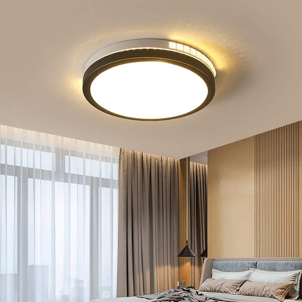 Modern Minimalist Wrought Iron Crystal Decorative Bedroom Lamp Creative Personality Home Dining Room Lamp Living Room Lamp Led Ceiling Lamp/D52Cm