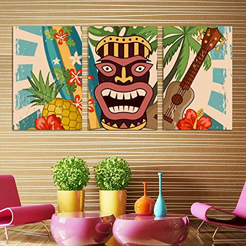 Tableau triptyque Hawaii moderne impression sur toile
