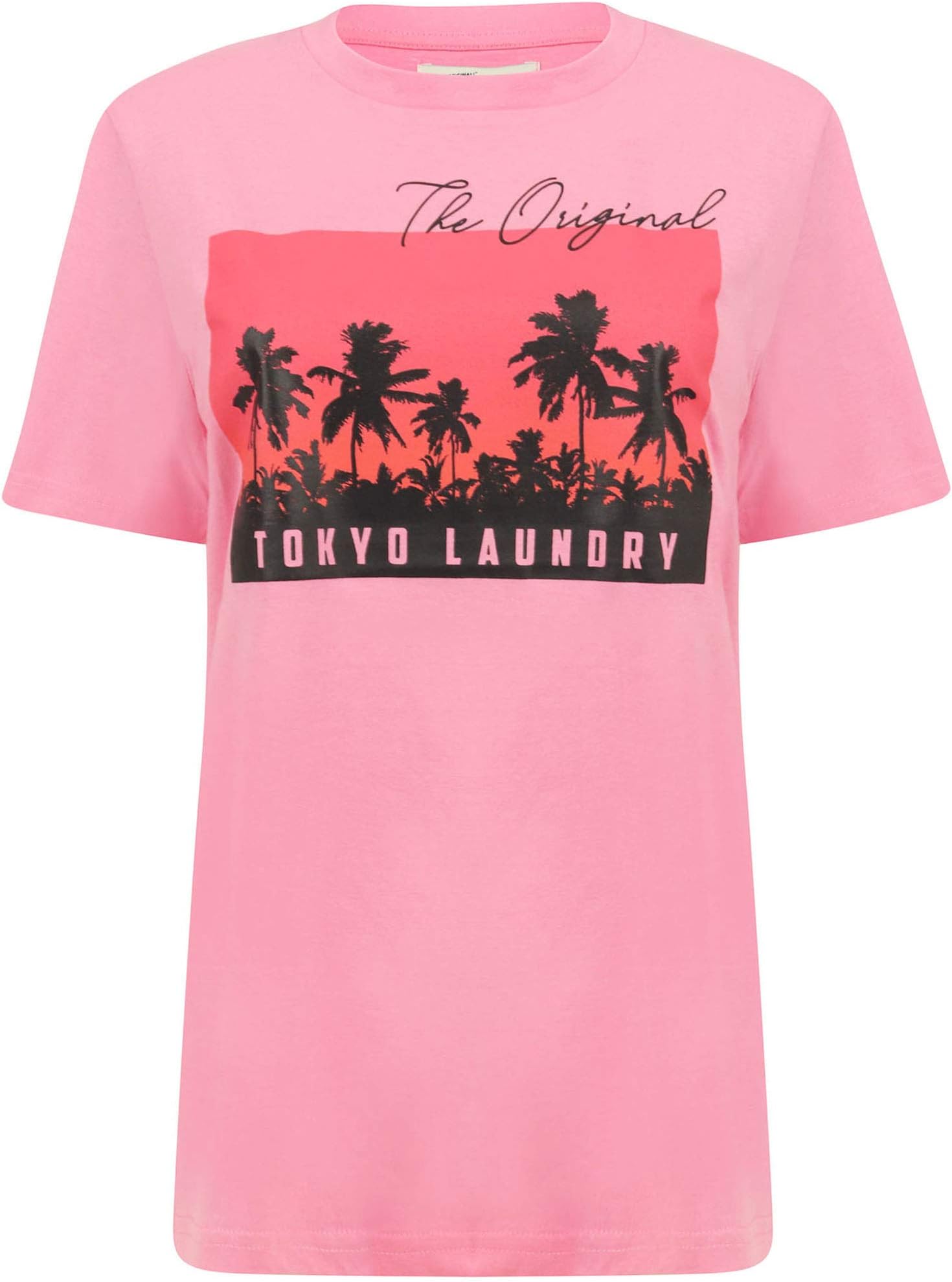 Tokyo LaundryWomen's Alaro Palm Print Cotton Crew Neck T-Shirt