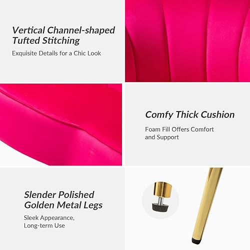 Miniatura 124 de HULALA HOME Moderno sofá biplaza de terciopelo con respaldo en forma de flor, cómodo sofá tapizado de 2 plazas con patas de metal dorado, sofá