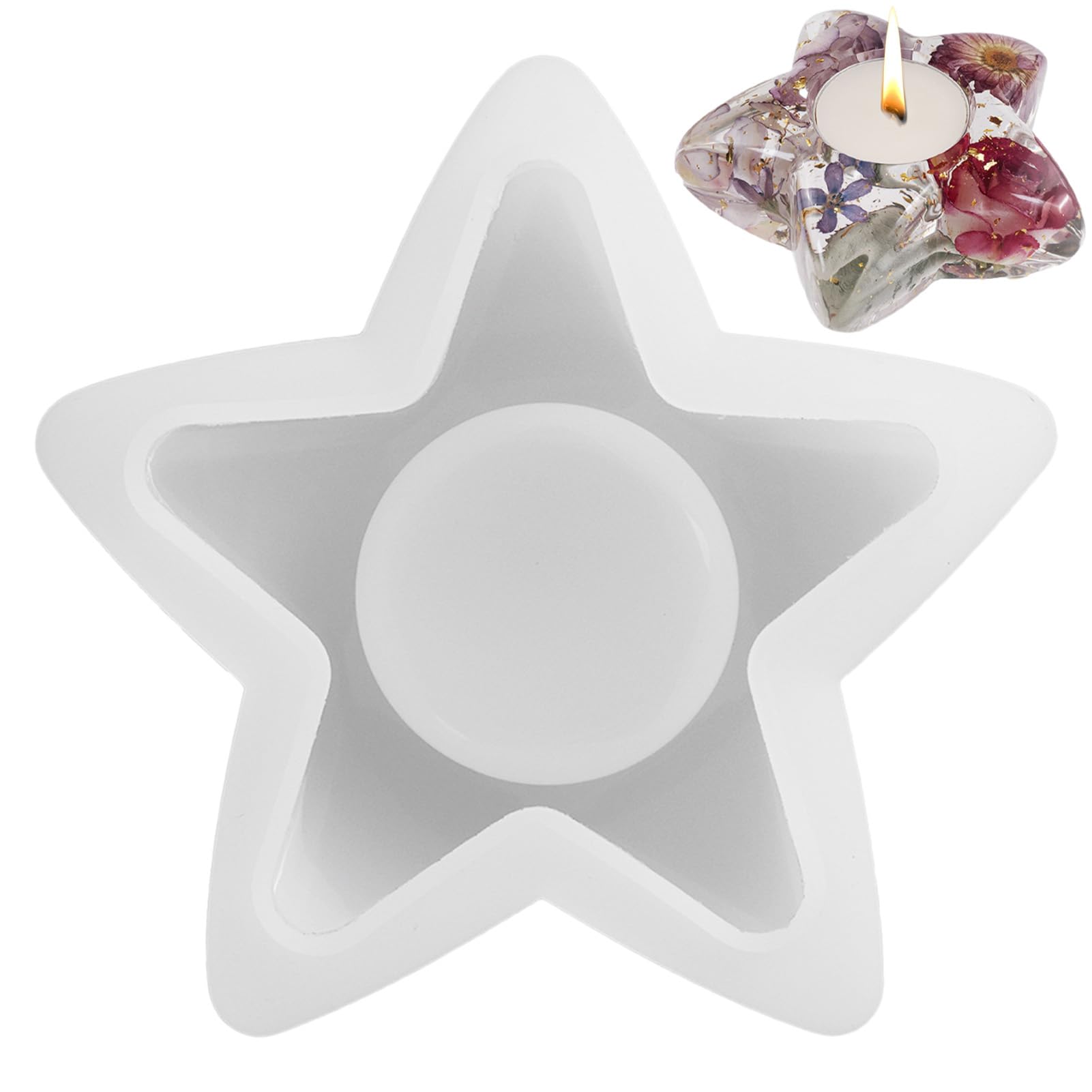1/3 Tealight Candle Holder Silicone Mould, Moon Heart Shape Tea Lights Candle Holder Mold, Artistic Silicone Molds, Tealight Holder Casting Mold(Only Mold)