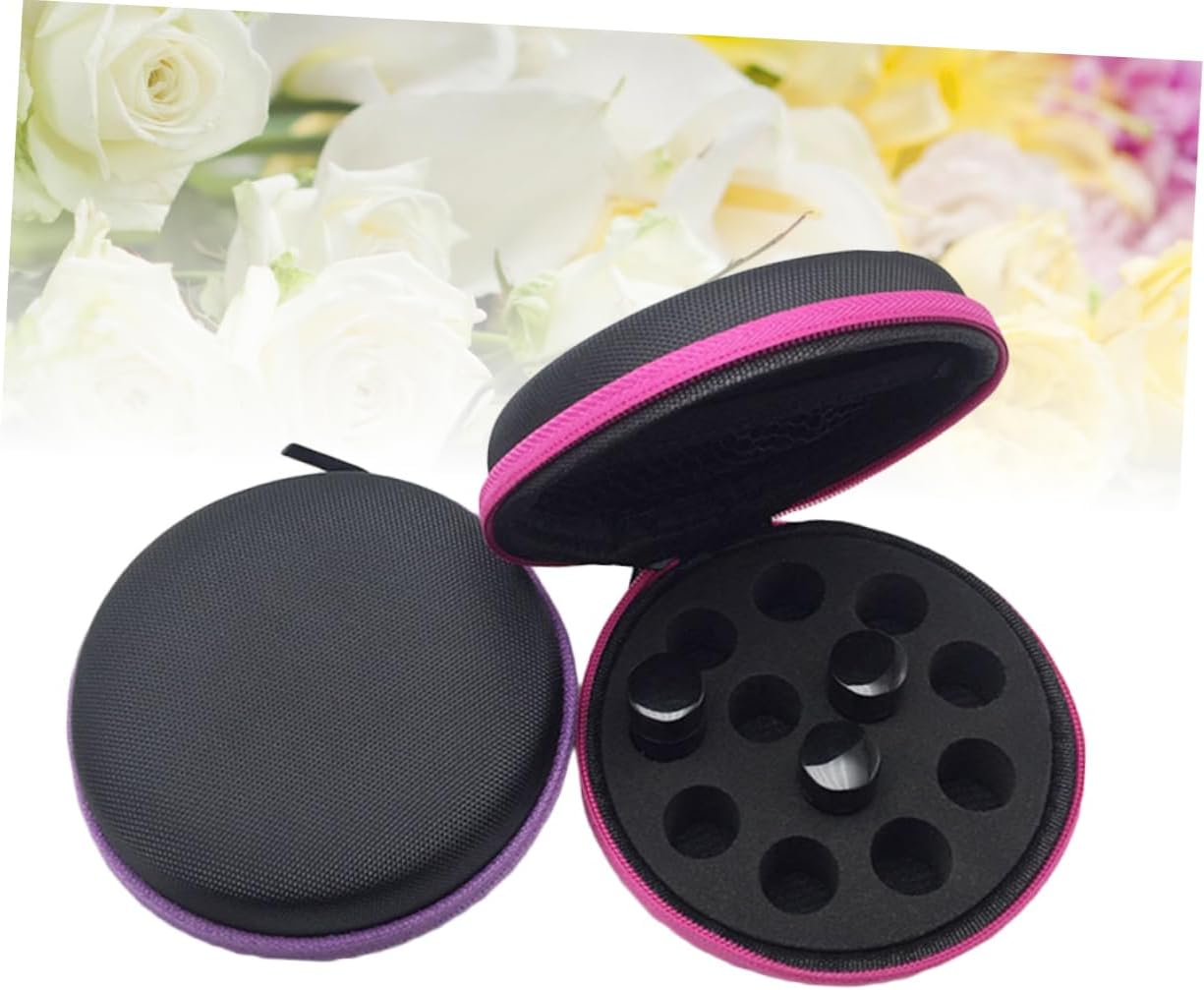 4pcs Round Storage Case Portable Holder for Bottles Shockproof and Easy to Carry Random Design for Travel and Home Use