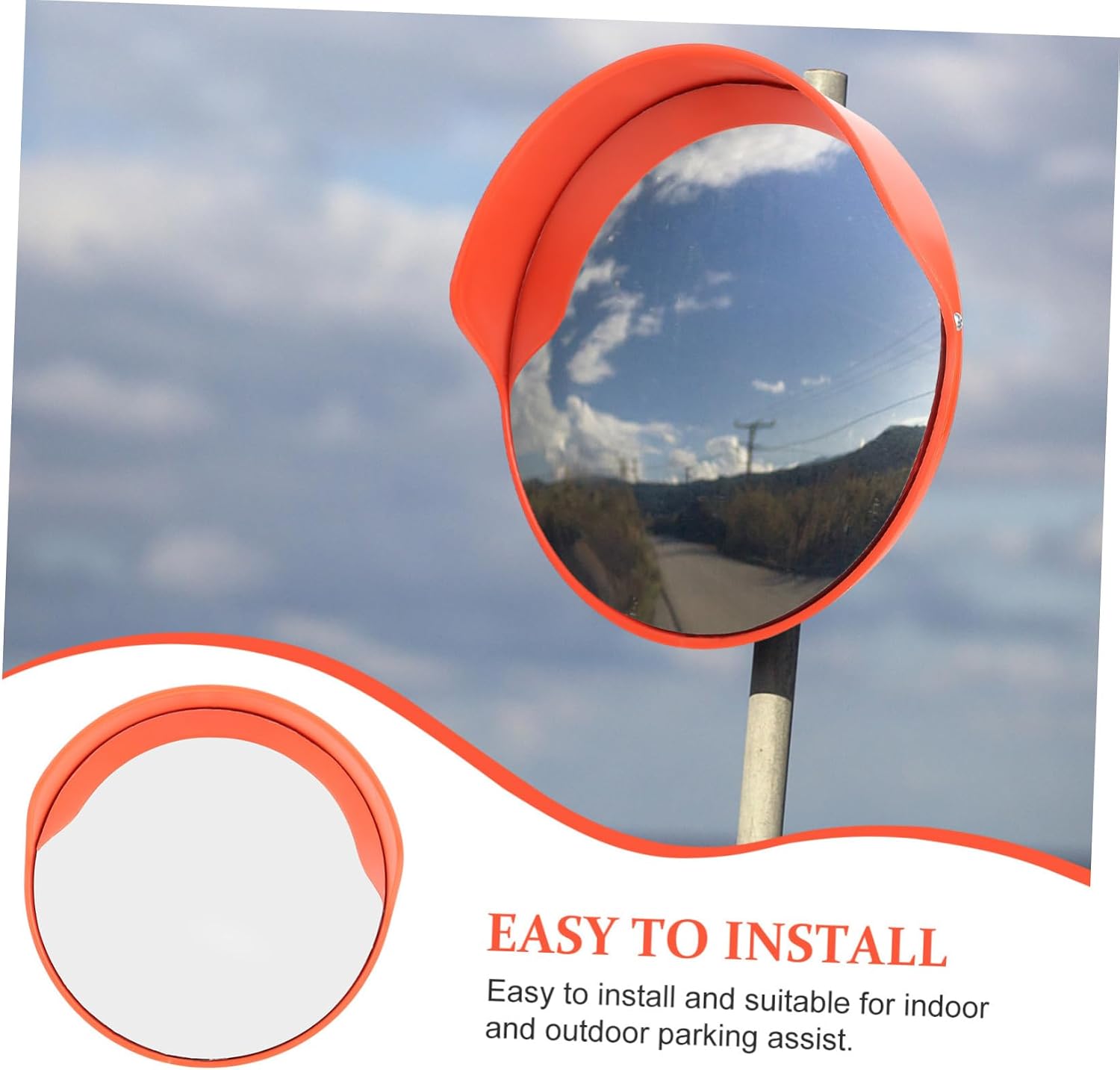 ULTECHNOVO Indoor Outdoor Traffic Mirror Wide Angle Safety Mirror Convex Concave for Car Parking