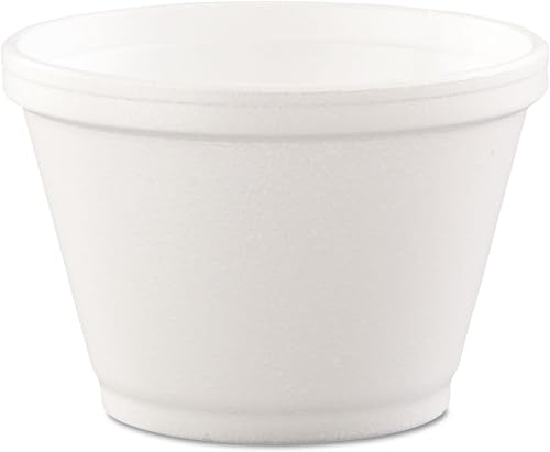 Dart 6SJ12 Foam Containers, 6oz, White, 50/Bag, 20 Bags/Carton