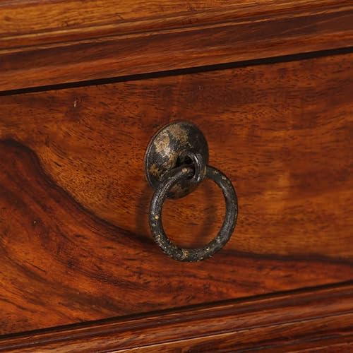 Miniatura 9 de Youuihom Mesa de escritura de madera maciza Sheesham con cajón, escritorio de madera, escritorio de computadora, escritorio de oficina, 47.2 x 19.7