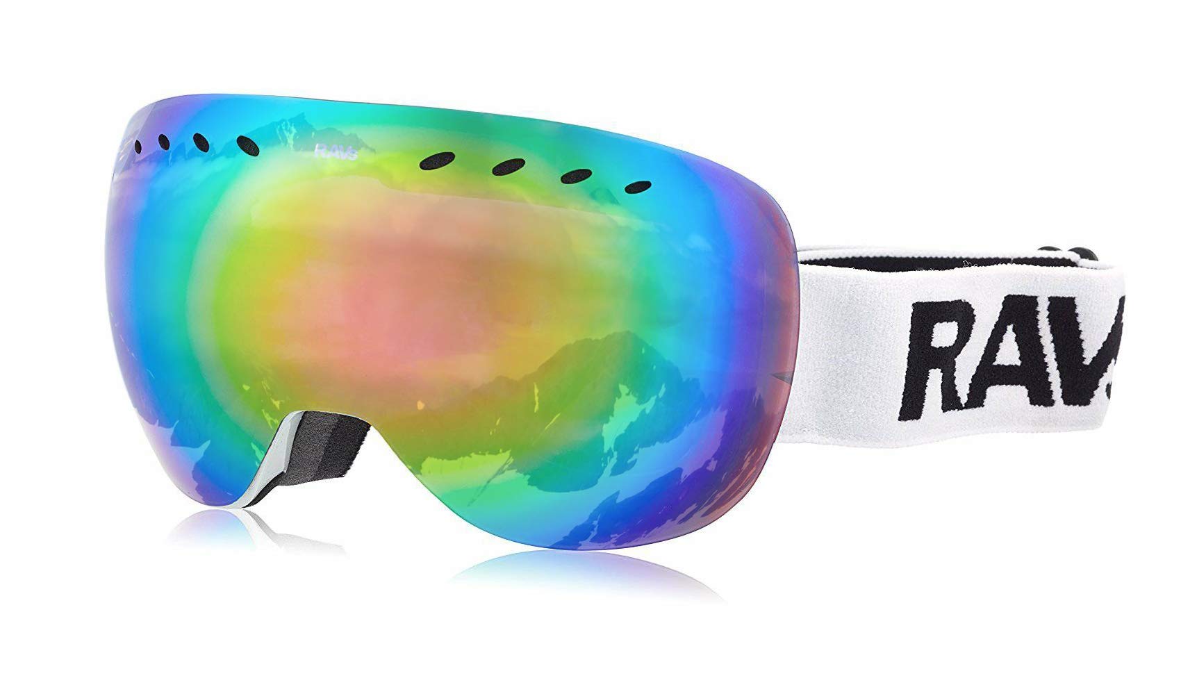 RAVS Sci e Snowboard Occhiali Doppia, Vetro Casco Compatibile, Tutte Le Stagioni - Completamente specchiato