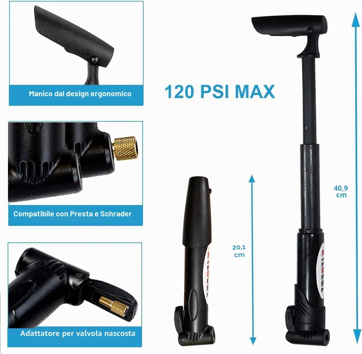 KITBEST Kit di riparazione per bici, kit di attrezzi per bicicletta con pompa e borsa, kit di riparazione per pneumatici con kit di riparazione per pneumatici 16 in 1, accessori per mountain bike