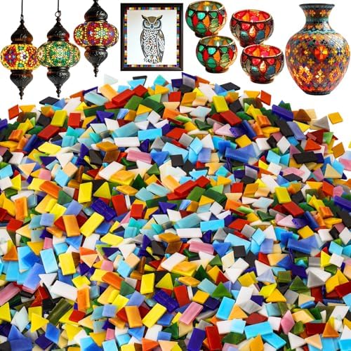 1600 Peças de Azulejos para Mosaico, Azulejos de Mosaico de Vidro...