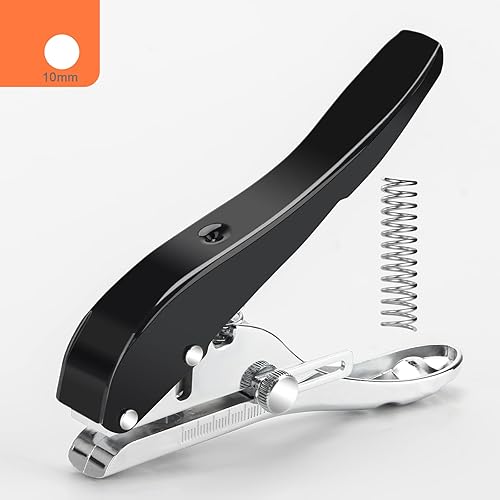 AHIER - Perforadora de un solo agujero, 25 pulgadas, 0.394 pulgadas, redondo, resistente, de un solo círculo, perforadora de papel de mano para