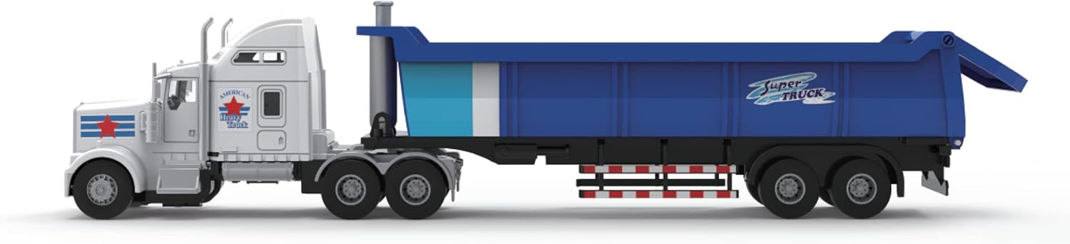 Big Daddy Heavy Duty Big Rig Tractor Trailer Blue City Dump Transport Toy Truck