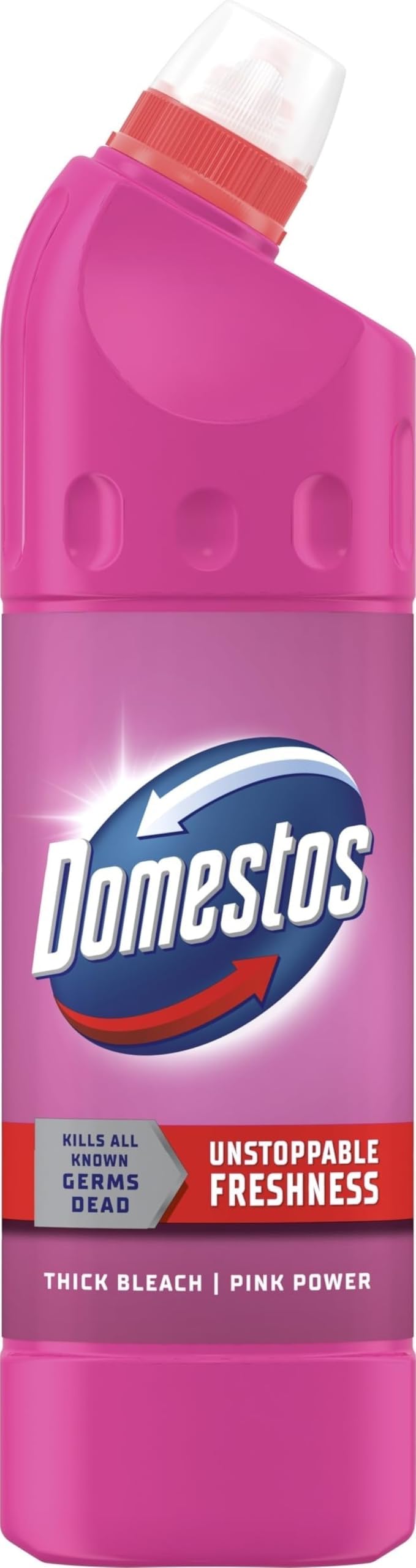 Pink Power Thick Bleach eliminates 99.9% of bacteria and viruses disinfectant to prevent the build-up of limescale for up to 3x longer 750 ml