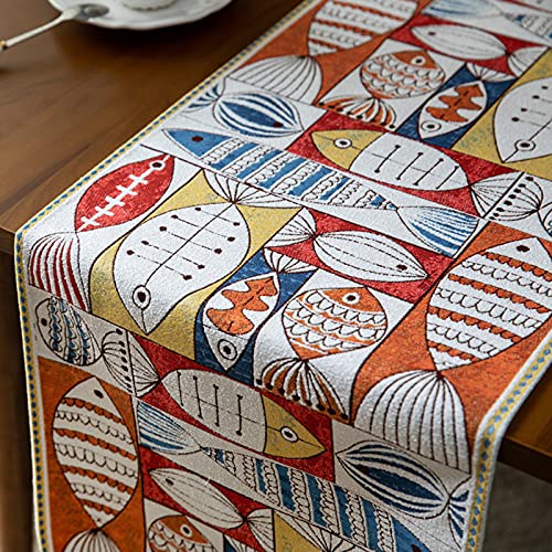 Chemin de table multicolore en chenille à pompons 33x140 cm KnSam - 7