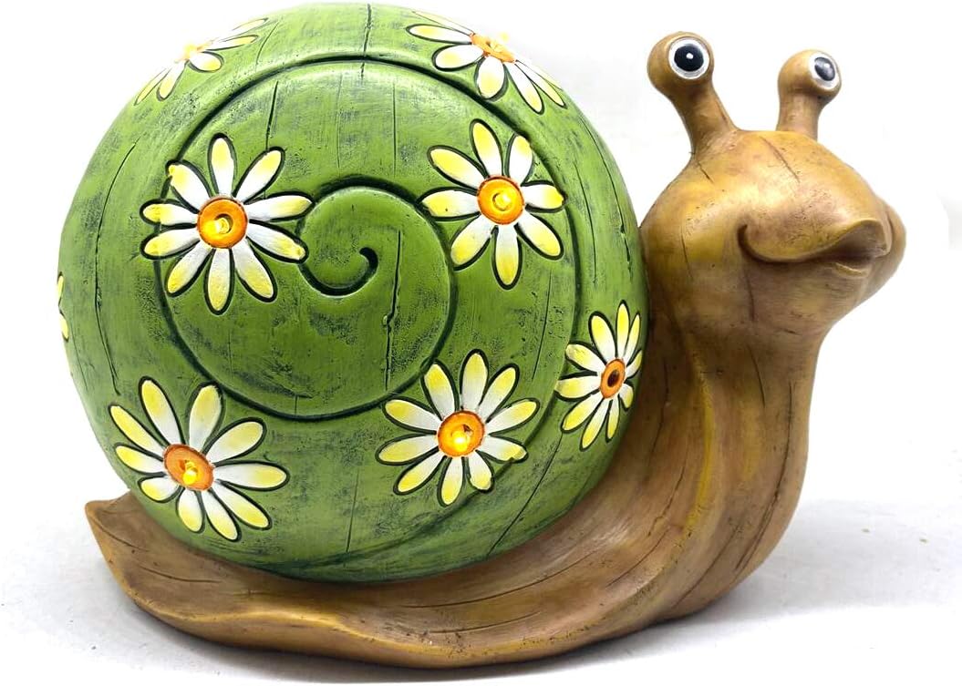 30 cm Light up Garden Simon The Snail with Solar powered lights Garden Ornament …, Light Up Snail, 30cm Width 18cm approx