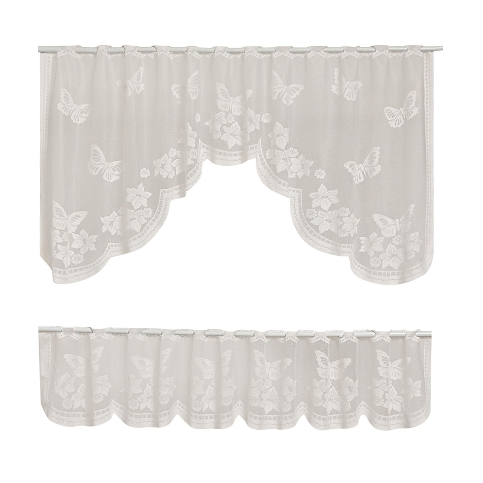 Elnwnnkc C Elnwnnk Sheer Lace Urtains Set Of 2 Delicate Light Diffusions Window For Daily Use Lace Sheer Urtain
