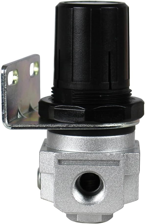 1/4" Industrial Air Compressor Pressure Regulator with Wall Mounting Bracket