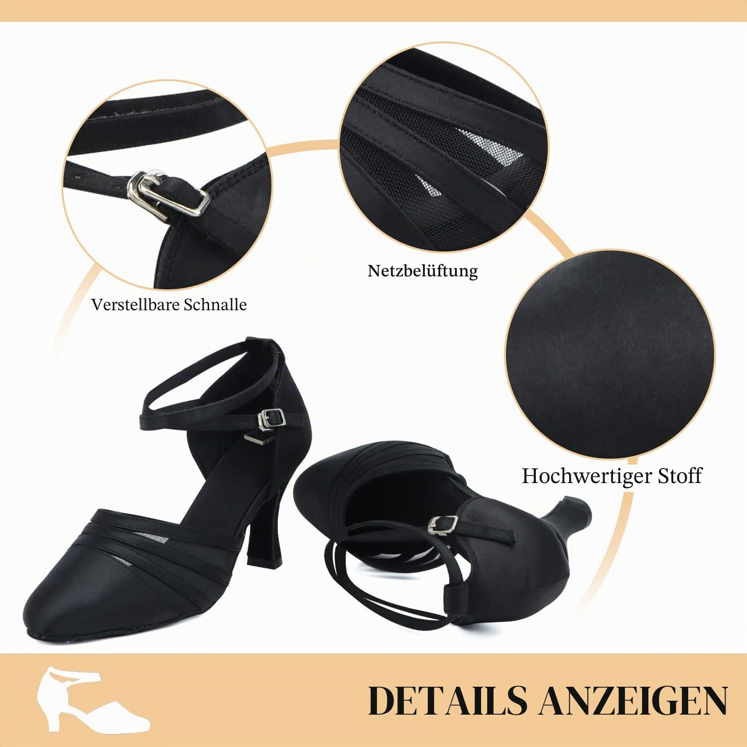 Damen Standard & Latein Tanzschuhe Ballsaal Salsa Tango Walzer Soziale Tanzschuhe