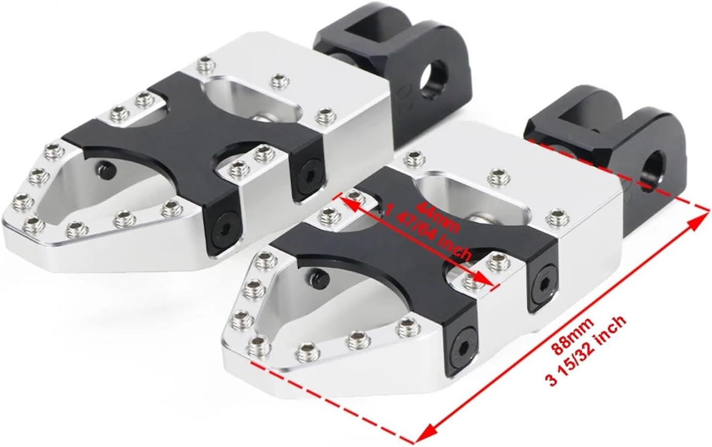 Wide Rear Foot Pegs Pedals Rest Footpegs Compatible With CB600F Hornet CBR600F CB1000R CBR600RR CBR900RR FIRE BLADE VTR1000 SP-1(Black)