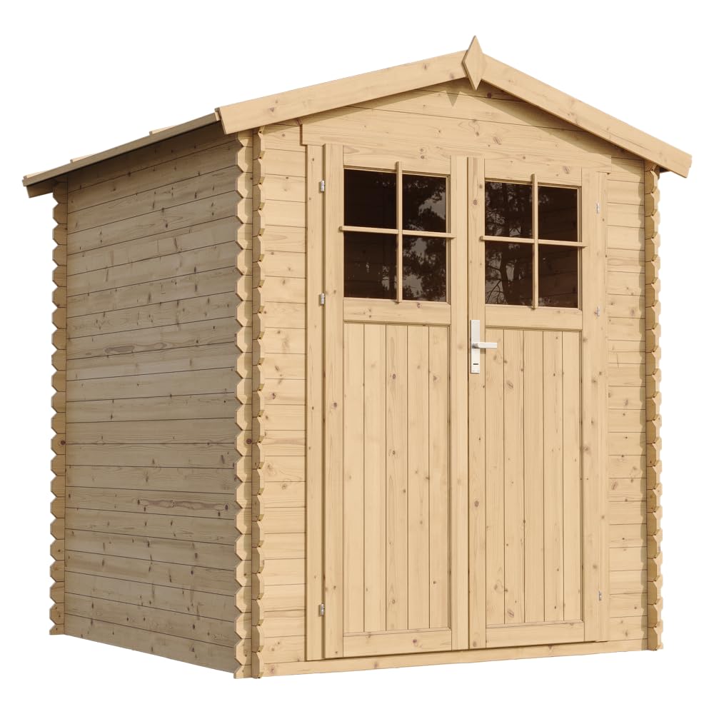 Holzhaus Gartenhaus - Gartenschuppen Holz B196xL186xH218 cm/ 2,82 m2 - Lagerschuppen für Garten - Fahrrad Schuppen - TIMBELA M320F+M320G