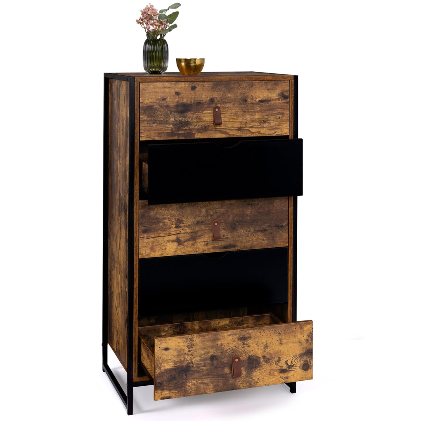 IDMarket - Chiffonnier 5 tiroirs Chicago 60 cm Commode semainier Design Industriel