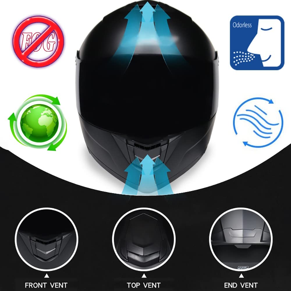 Casco Moto modulare Integrato Bluetooth Casco apribile Moto con Doppia Anti-Fog Visiera Casco Integrale Omologato DOT/ECE Ventilazione per Uomo Donna 55~62cm