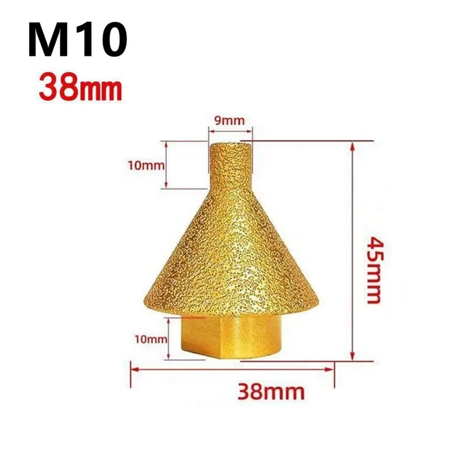 1 szt. Ściernica diamentowa-palcowa-M10 diamentowa końcówka do fazowania do kamienia-38mm/50mm stożkowa głowica szlifierska parasolowa