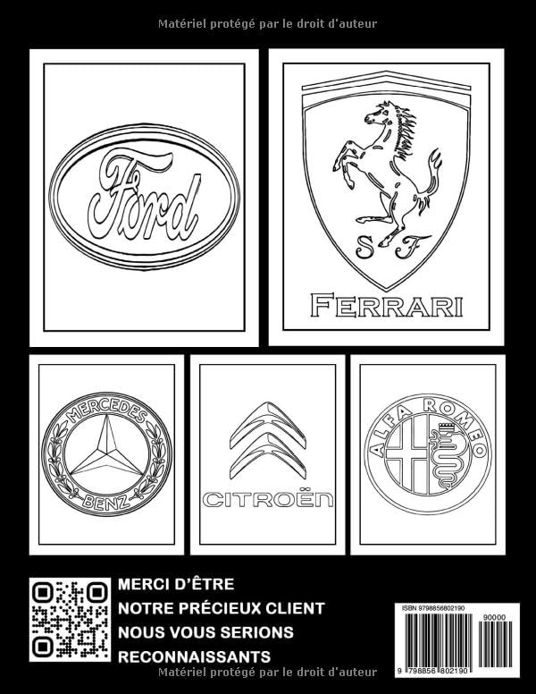Image secondaire de Livre de Coloriage de Logos de Voitures pour Enfants - 30 Images à Colorier