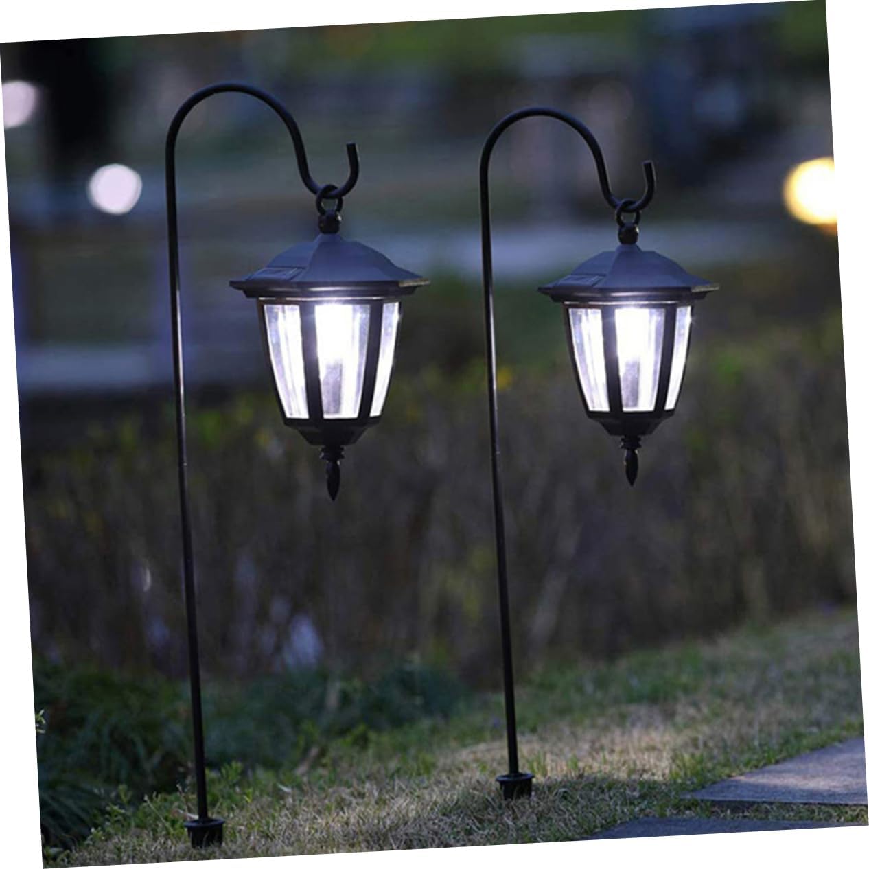 BESPORTBLE 6pcs Iron Shepherd Hooks Outdoor Stakes for Garden Decorative Stake Hooks for Hanging Planters Lights