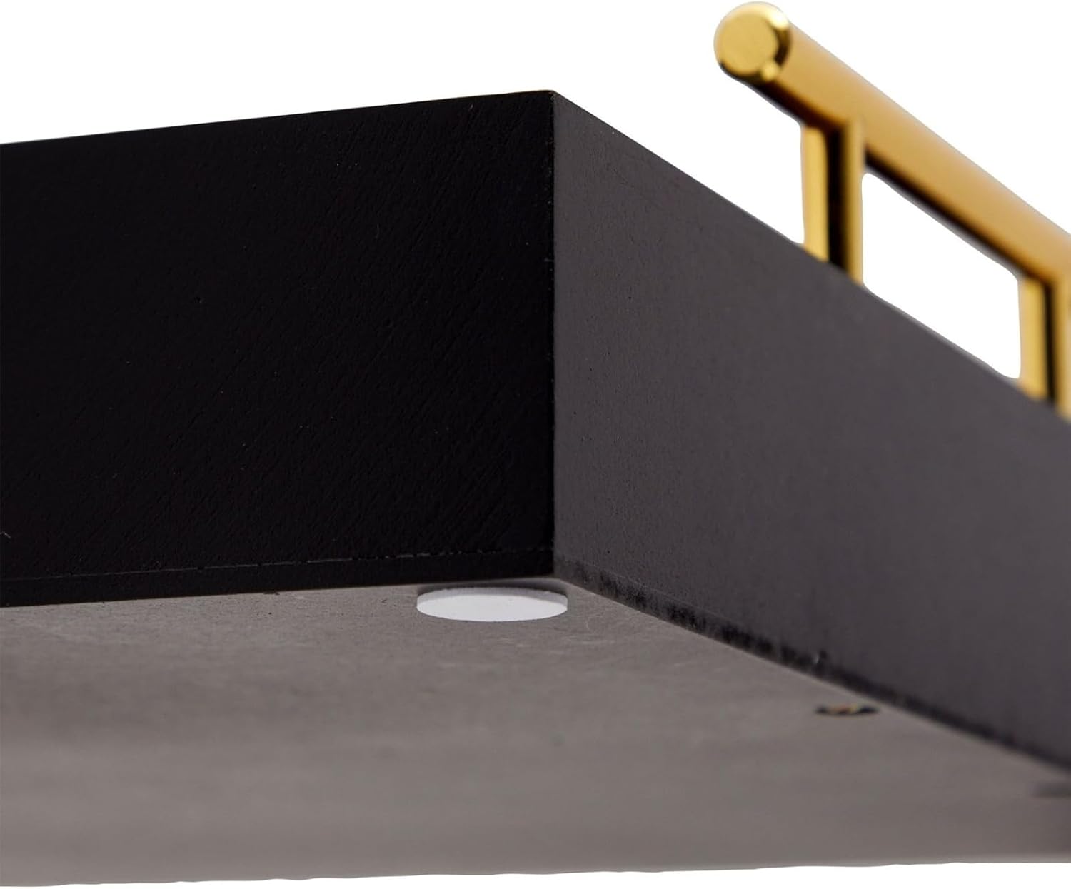 Juvale Wooden Serving Tray - 15.7 x 11.8 x 3.1 in, Black Rustic, Includes 2 Coasters - Decorative Tray with Interchangeable Gold & Silver Handles - Sofa & Ottoman Use, Coffee Table Decor