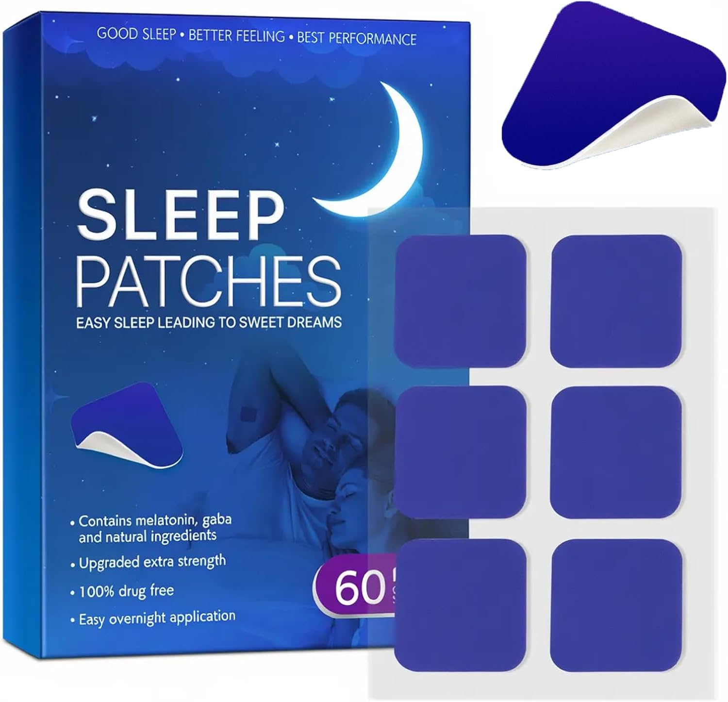 60 Patches Sleep Patches for Adults, Lavender Sleep Patches, Sleep Aid Insomnia, Melatonin Patches, Sleep Support Patch for Men and Women, Extra Strength Better All Natural Cruelty Free Sleep