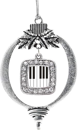 Miniatura 15 de Inspired Silver - My Vintage Initials - Adorno con dije de letra J - Adornos navideños cuadrados de plata con joyas de circonita cúbica