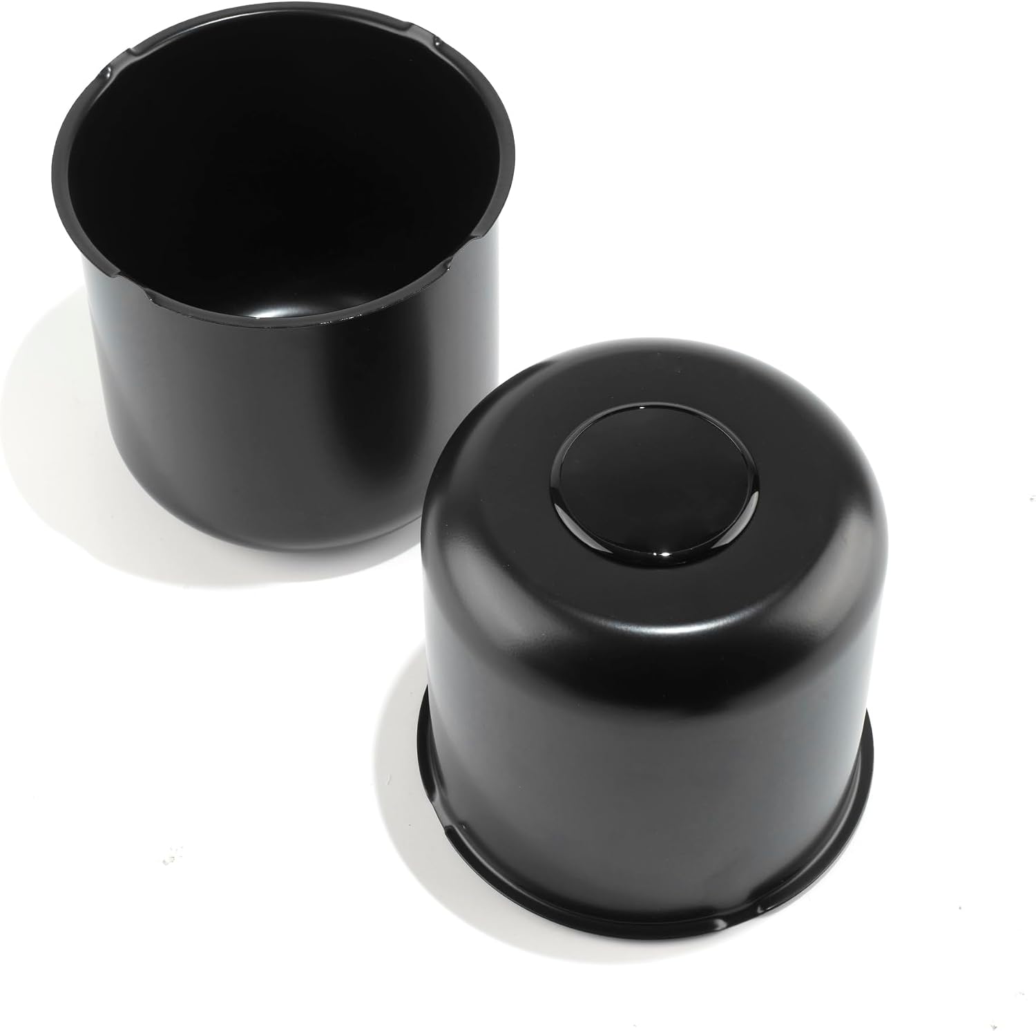 2Pcs 5.15" Push Through Wheel Center Caps Stainless Trailer Hub Cap for Truck SUV RV Wheel Rim (Fit 5.15" Bore 4.95" H Matt Black)