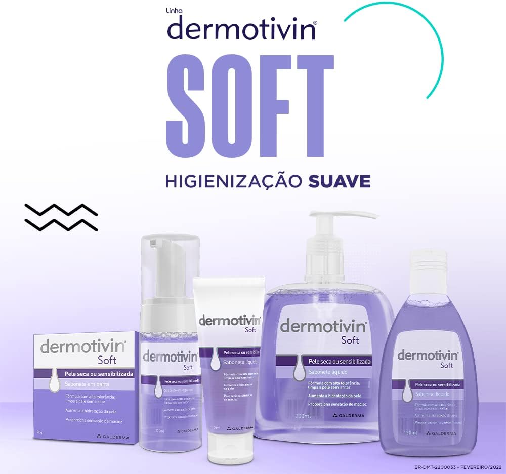 Dermotivin Sabonete Líquido Facial Pele Seca Ou Sensibilizada Soft 300ml
